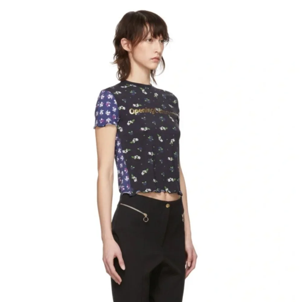 Opening Ceremony Floral Lettuce-Edge Tee Black (Size S) - Picture 4 of 8